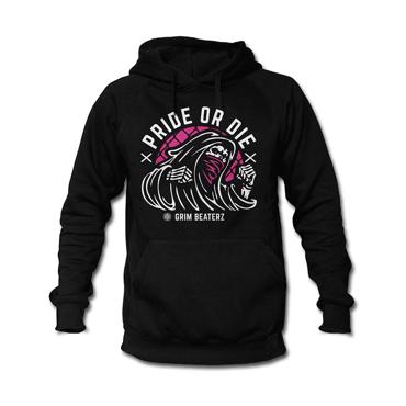 PRIDE OR DIE GRIM Beaterz hoodie-Black
